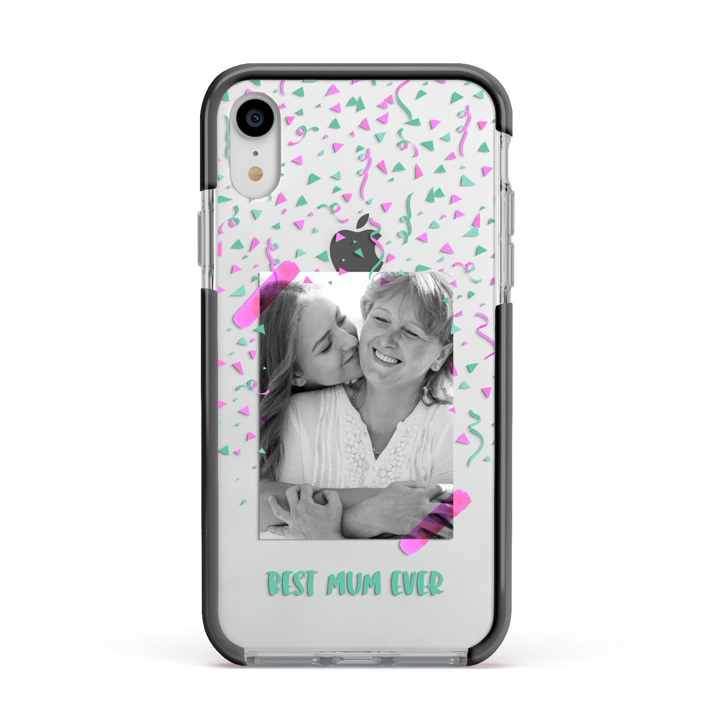 Best Mum Photo Upload Mothers Day Apple iPhone XR Impact Case Black Edge on Silver Phone