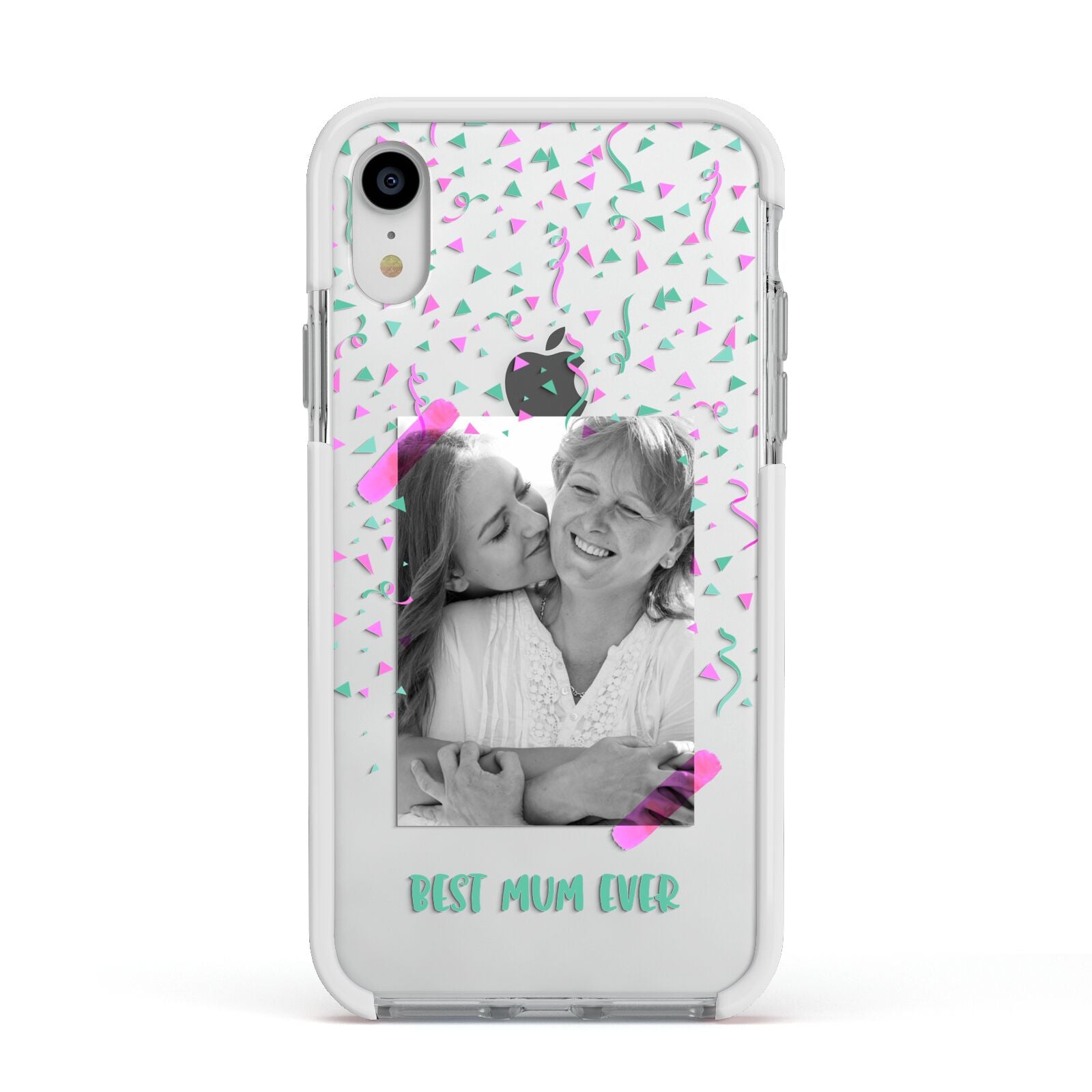 Best Mum Photo Upload Mothers Day Apple iPhone XR Impact Case White Edge on Silver Phone