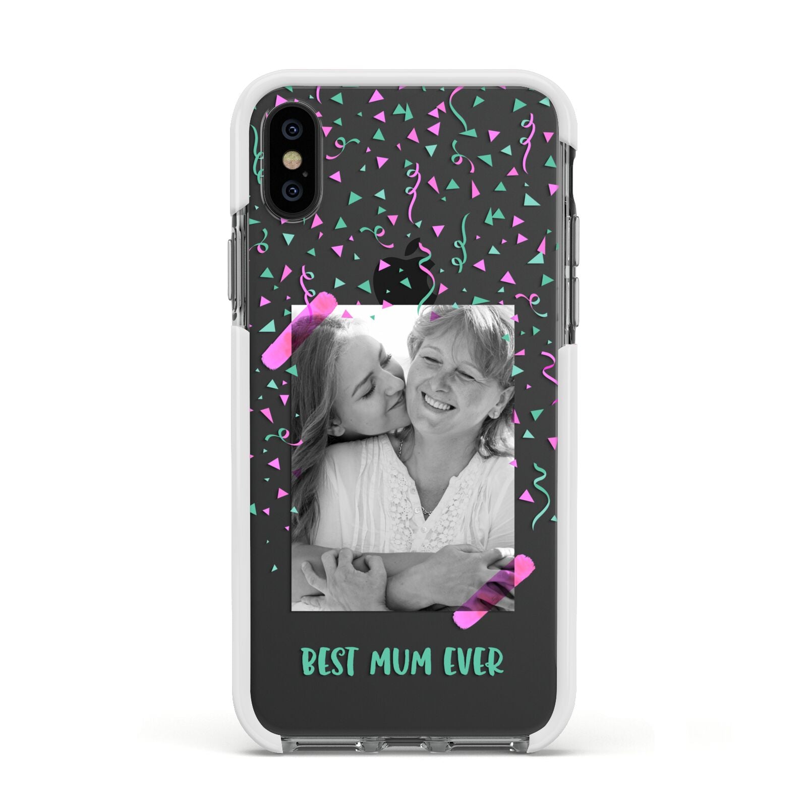 Best Mum Photo Upload Mothers Day Apple iPhone Xs Impact Case White Edge on Black Phone