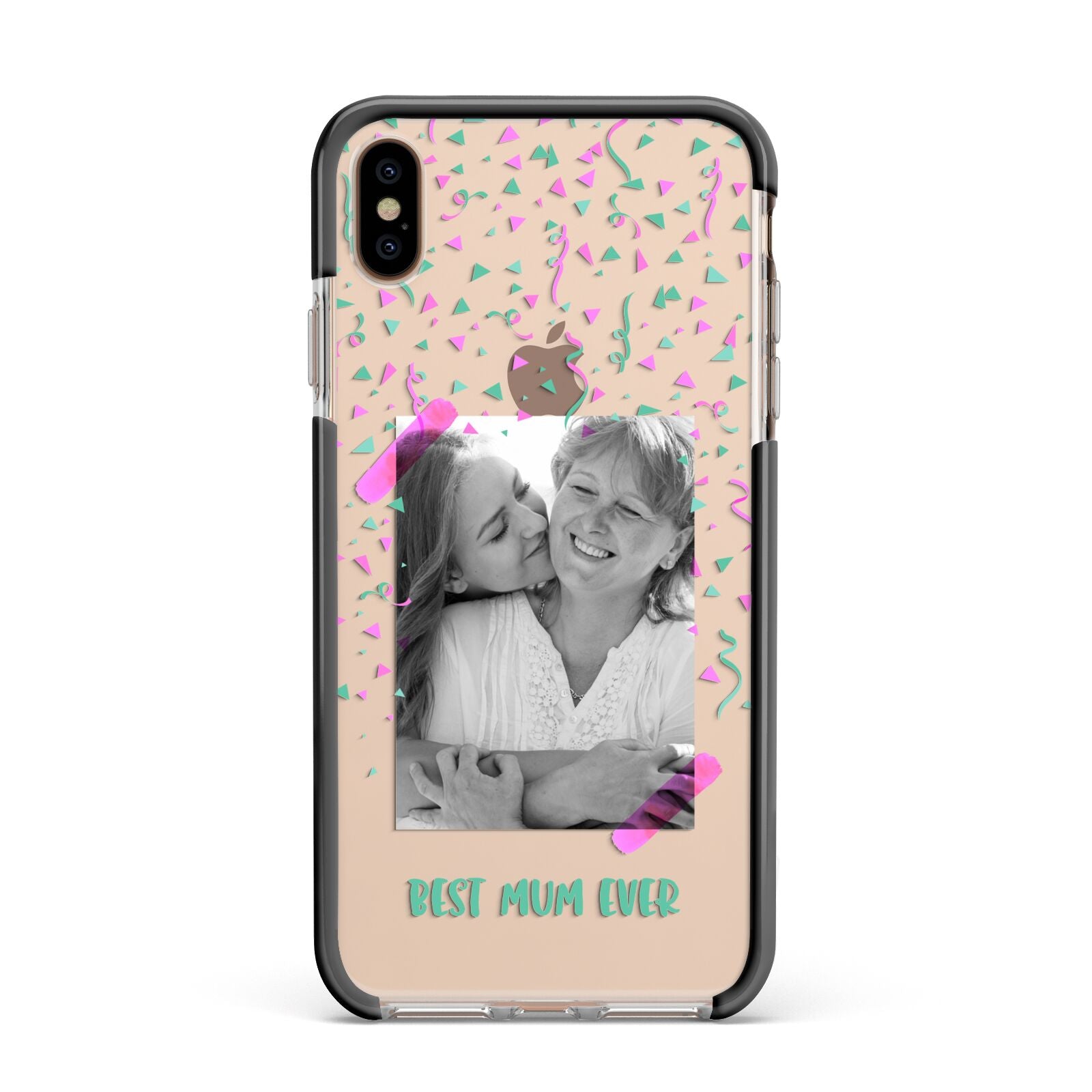 Best Mum Photo Upload Mothers Day Apple iPhone Xs Max Impact Case Black Edge on Gold Phone