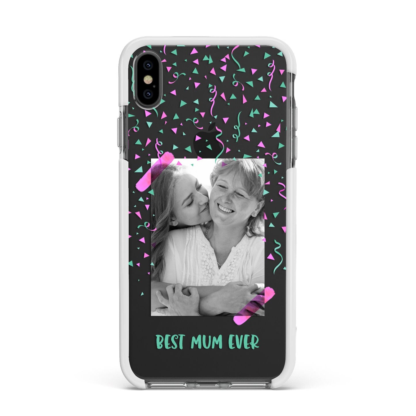 Best Mum Photo Upload Mothers Day Apple iPhone Xs Max Impact Case White Edge on Black Phone