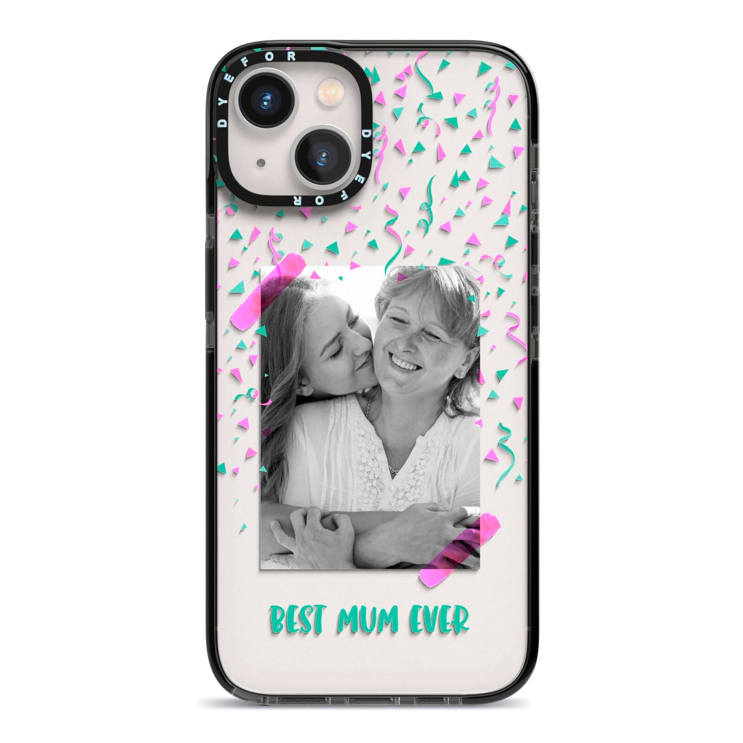 Best Mum Photo Upload Mothers Day iPhone 13 Black Impact Case on Silver phone