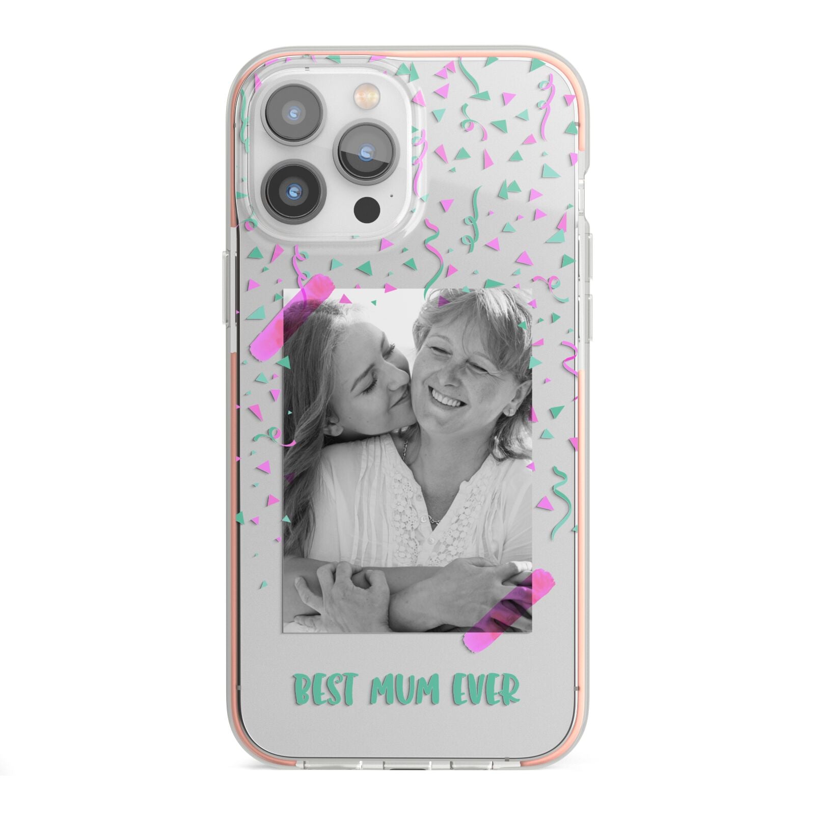 Best Mum Photo Upload Mothers Day iPhone 13 Pro Max TPU Impact Case with Pink Edges