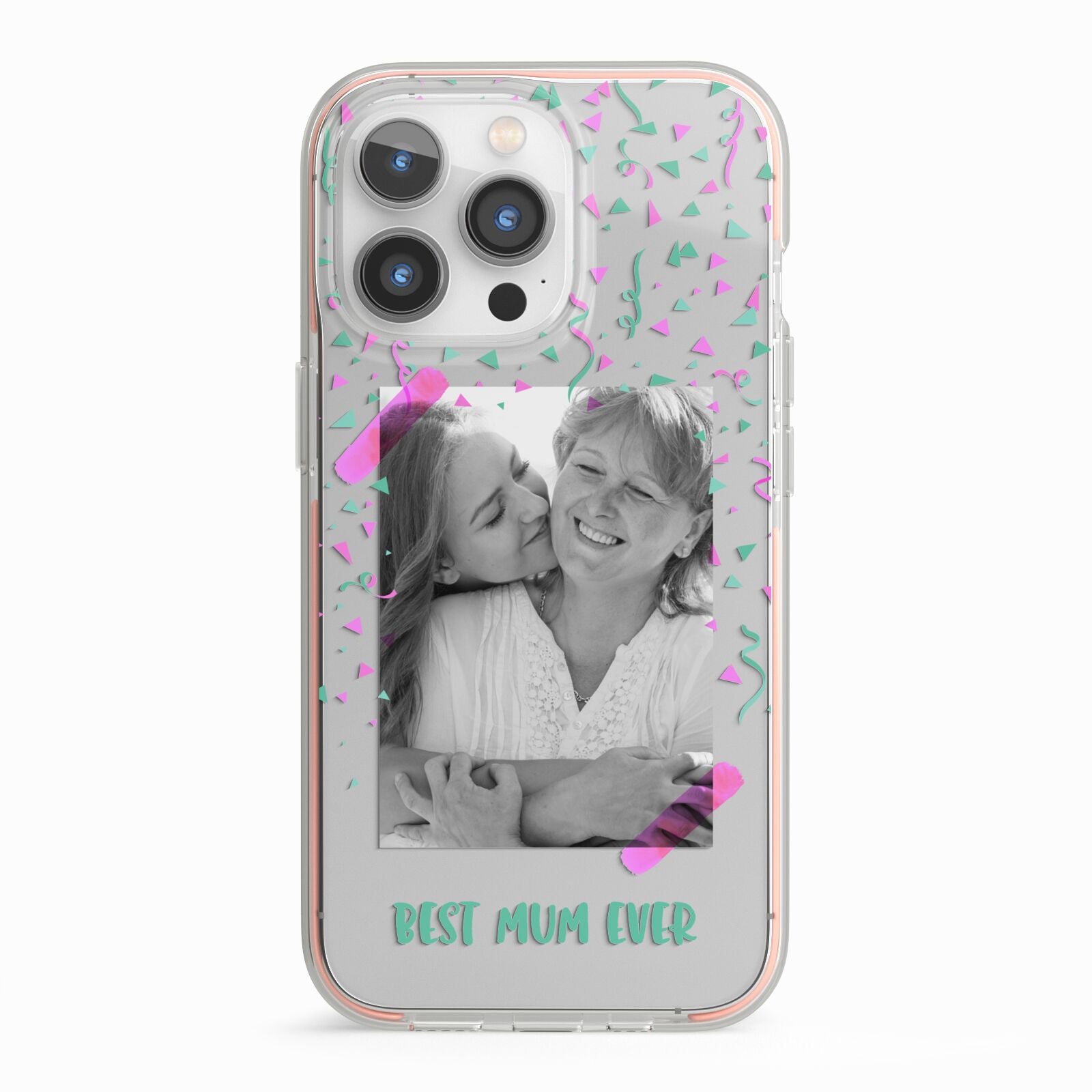 Best Mum Photo Upload Mothers Day iPhone 13 Pro TPU Impact Case with Pink Edges