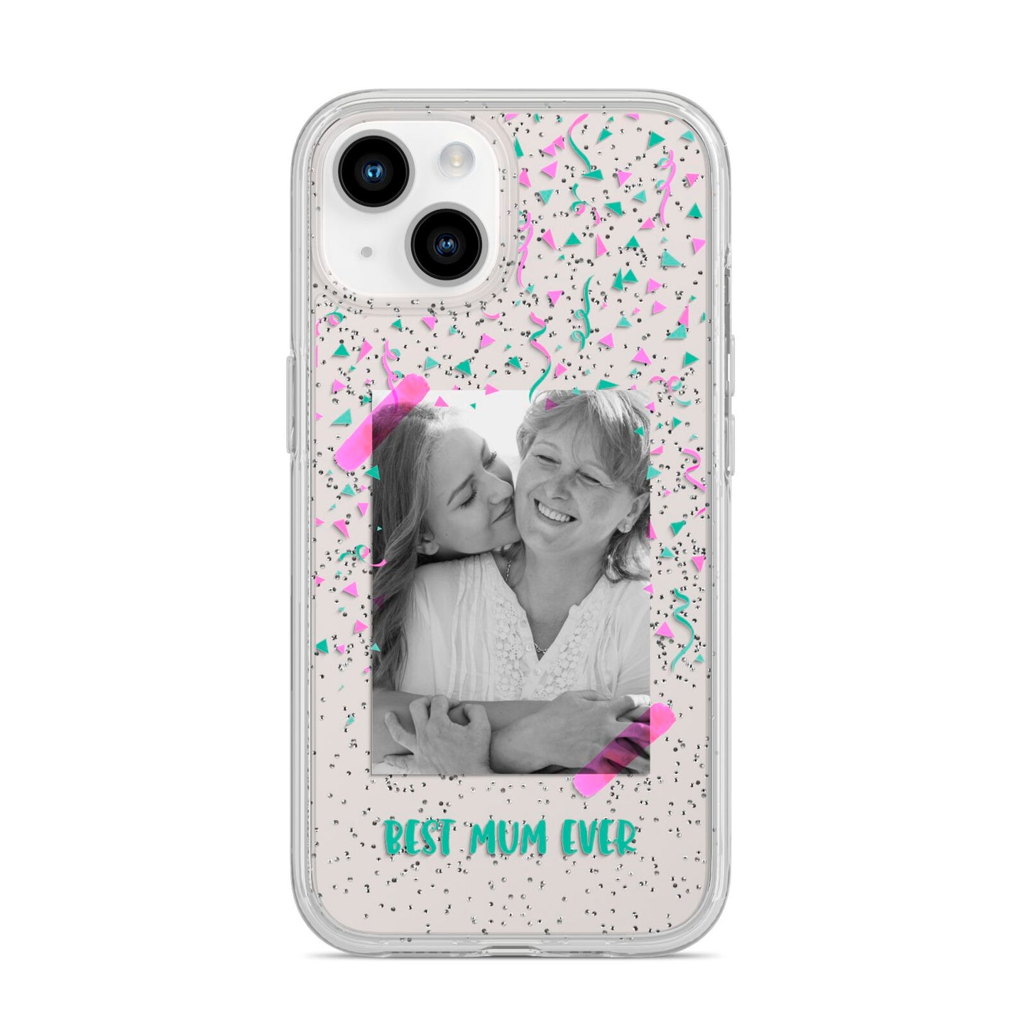 Best Mum Photo Upload Mothers Day iPhone 14 Glitter Tough Case Starlight