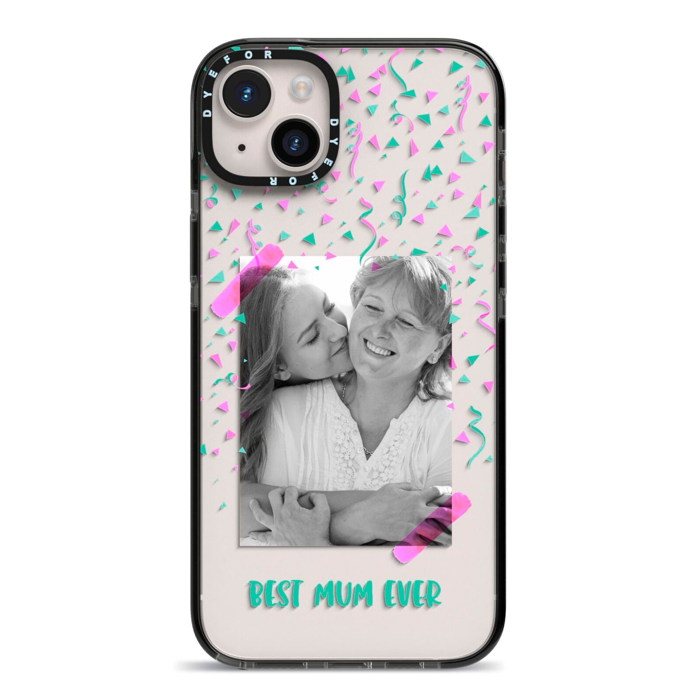 Best Mum Photo Upload Mothers Day iPhone 14 Plus Black Impact Case on Silver phone