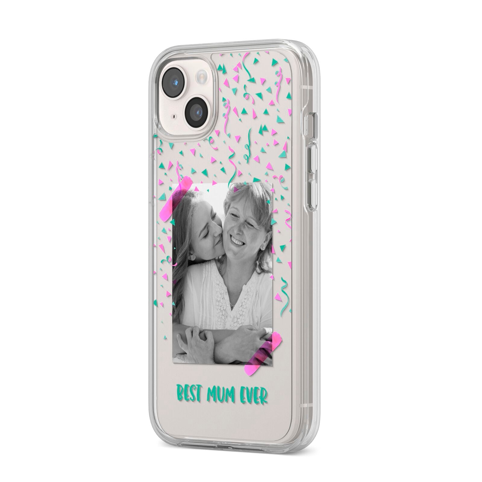 Best Mum Photo Upload Mothers Day iPhone 14 Plus Clear Tough Case Starlight Angled Image