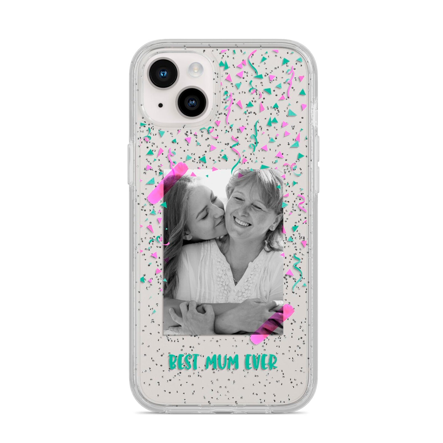 Best Mum Photo Upload Mothers Day iPhone 14 Plus Glitter Tough Case Starlight