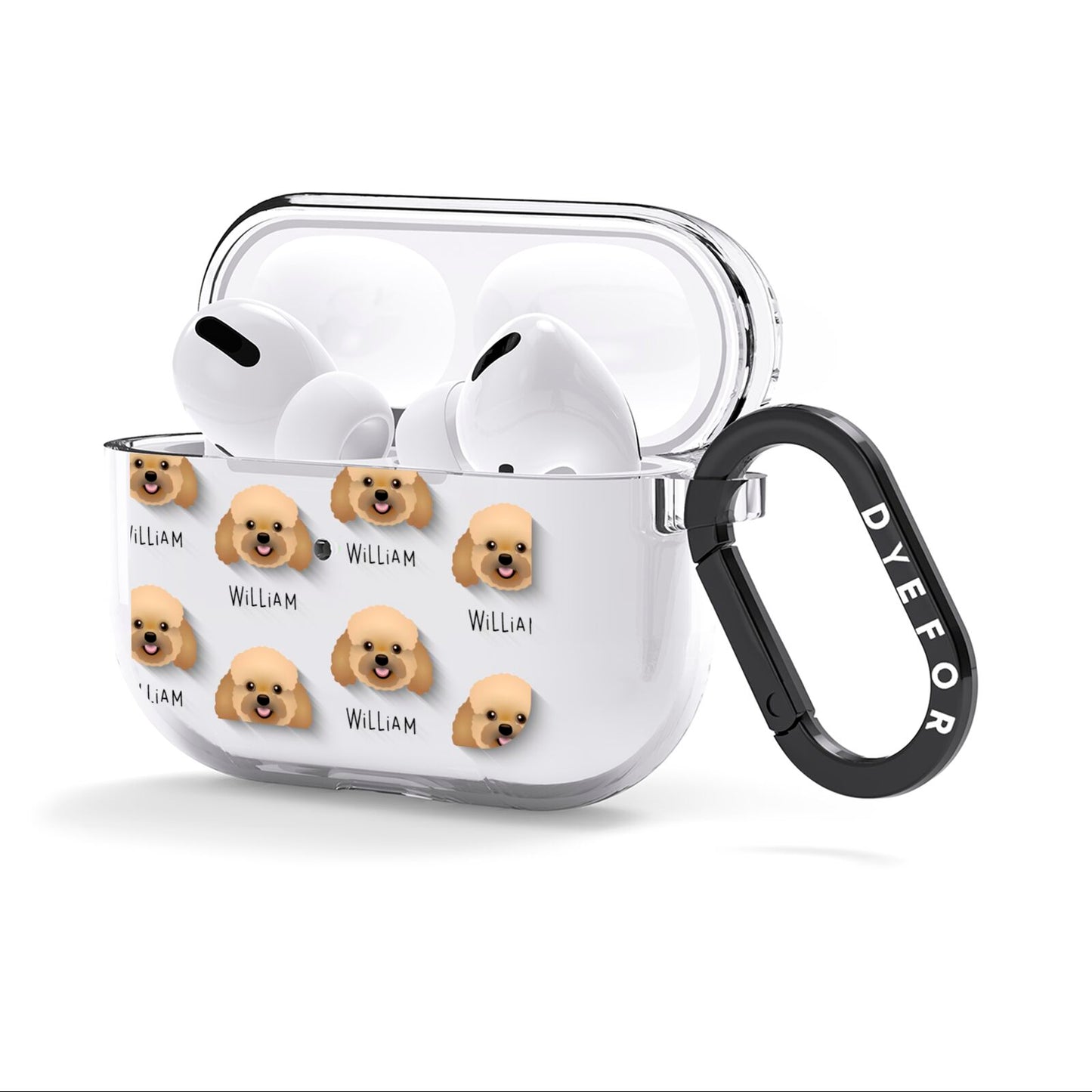 Bich poo Icon with Name AirPods Clear Case 3rd Gen Side Image