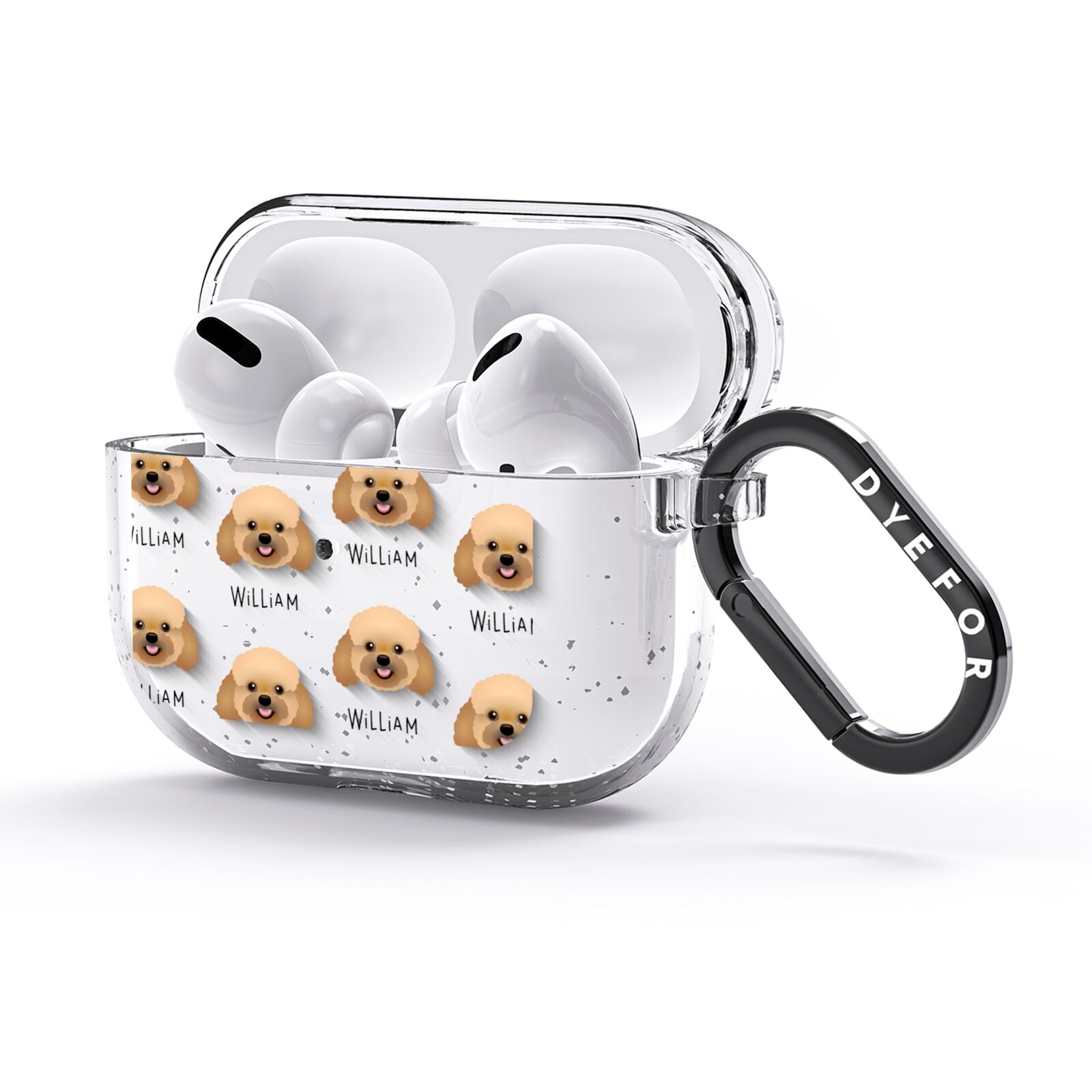 Bich poo Icon with Name AirPods Glitter Case 3rd Gen Side Image