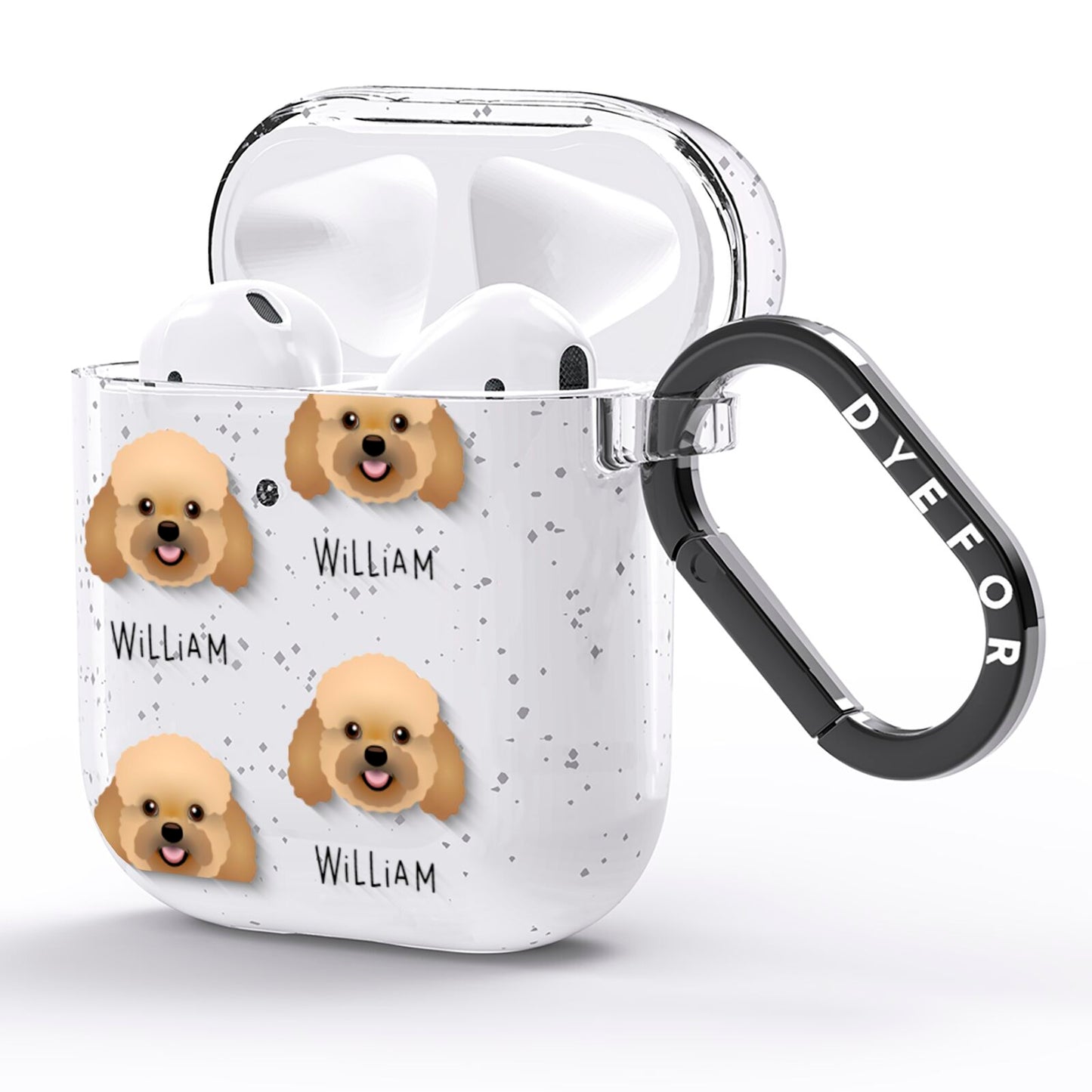 Bich poo Icon with Name AirPods Glitter Case Side Image