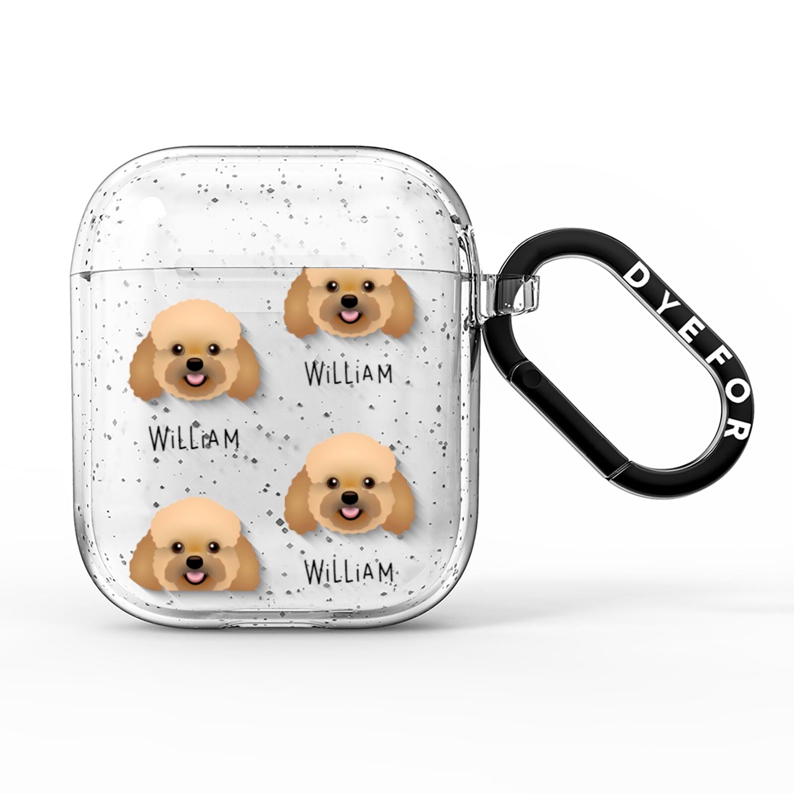 Bich poo Icon with Name AirPods Glitter Case
