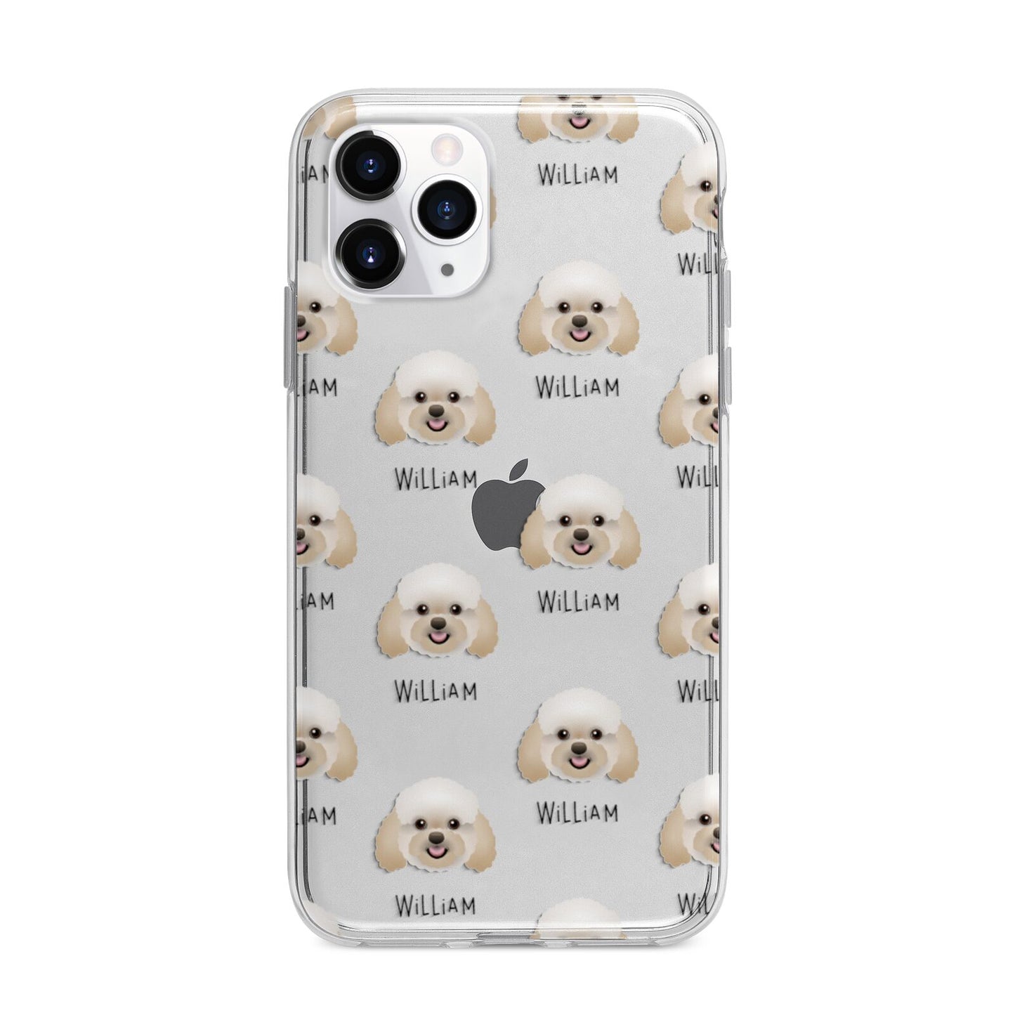 Bich poo Icon with Name Apple iPhone 11 Pro in Silver with Bumper Case