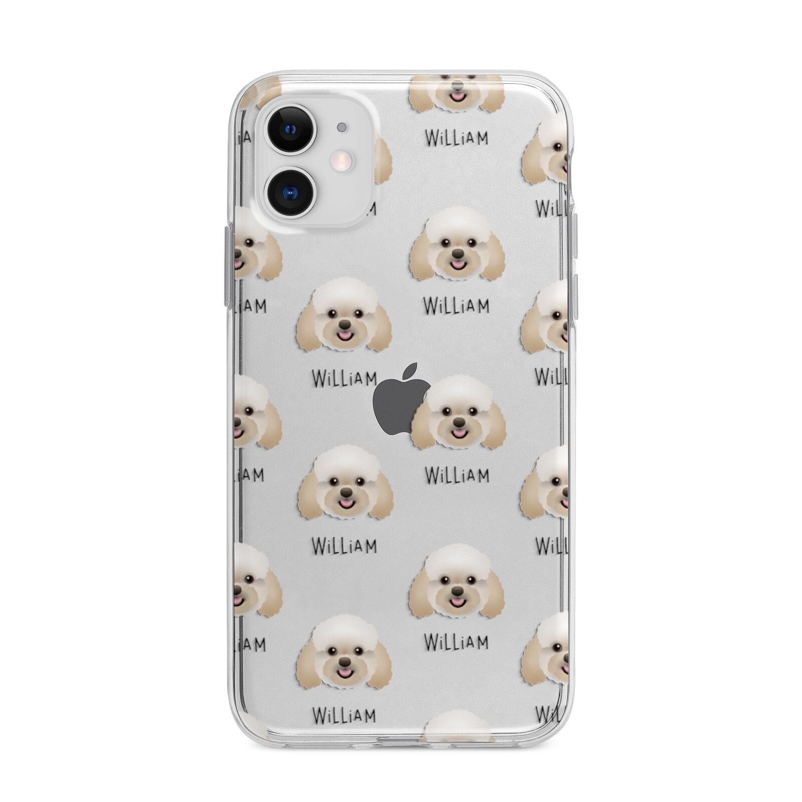 Bich poo Icon with Name Apple iPhone 11 in White with Bumper Case