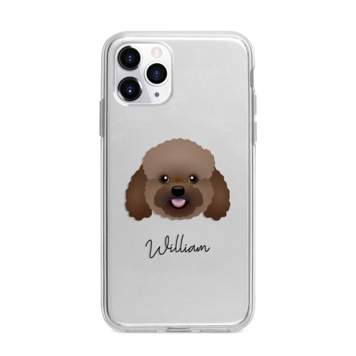 Bich poo Personalised Apple iPhone 11 Pro Max in Silver with Bumper Case