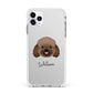 Bich poo Personalised Apple iPhone 11 Pro Max in Silver with White Impact Case