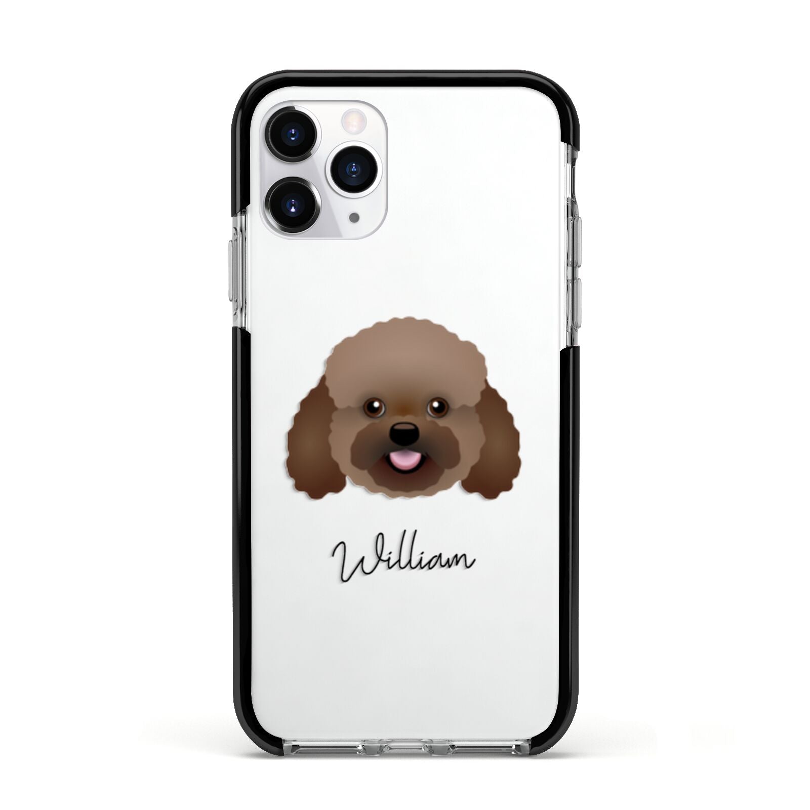 Bich poo Personalised Apple iPhone 11 Pro in Silver with Black Impact Case