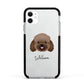 Bich poo Personalised Apple iPhone 11 in White with Black Impact Case