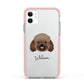 Bich poo Personalised Apple iPhone 11 in White with Pink Impact Case