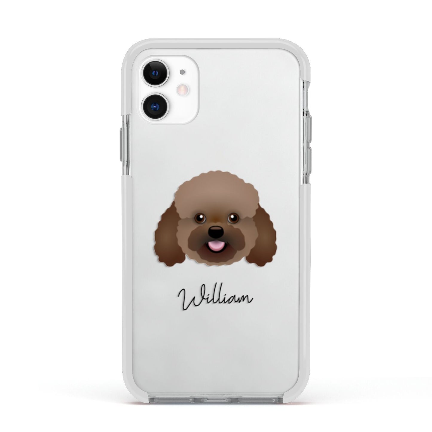 Bich poo Personalised Apple iPhone 11 in White with White Impact Case