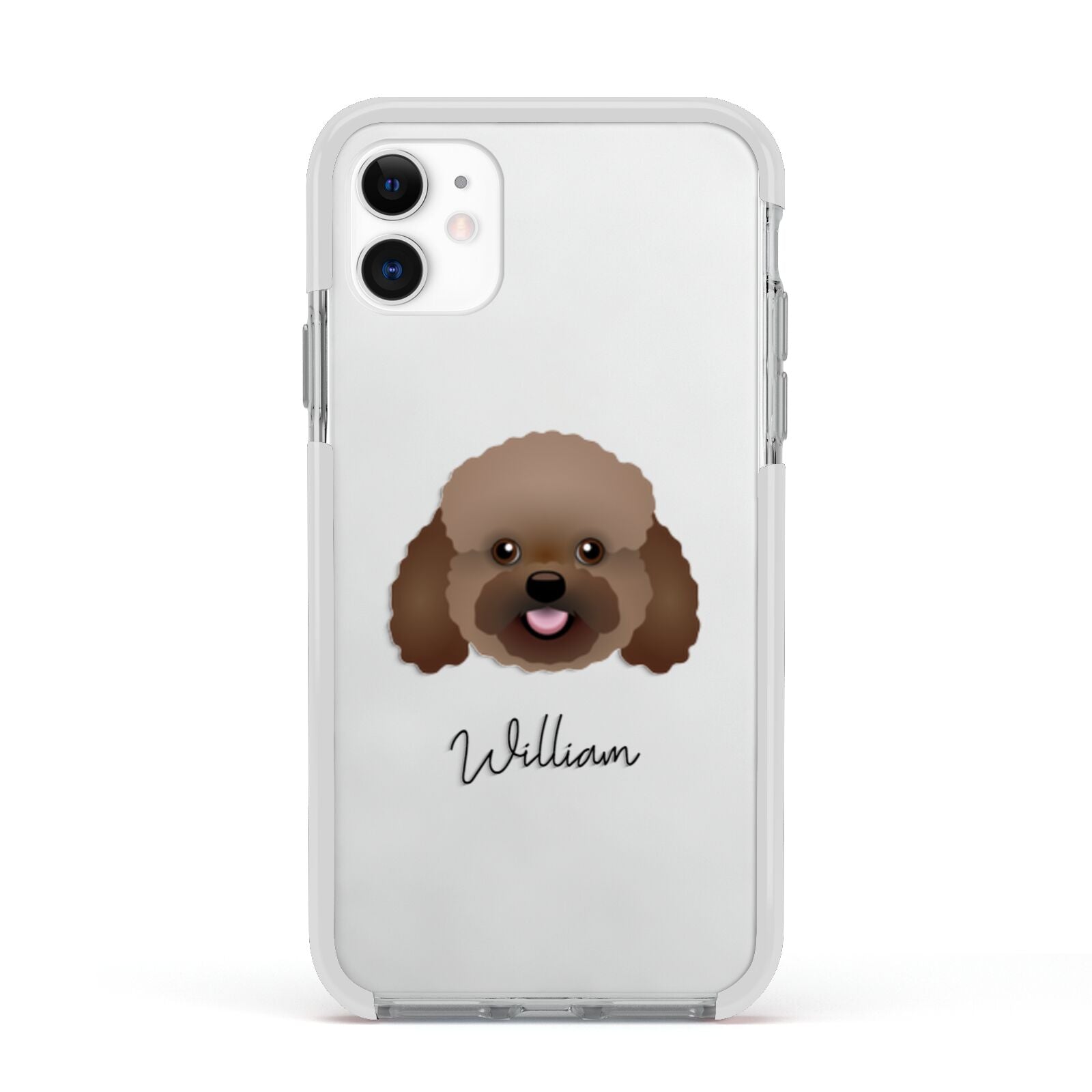 Bich poo Personalised Apple iPhone 11 in White with White Impact Case