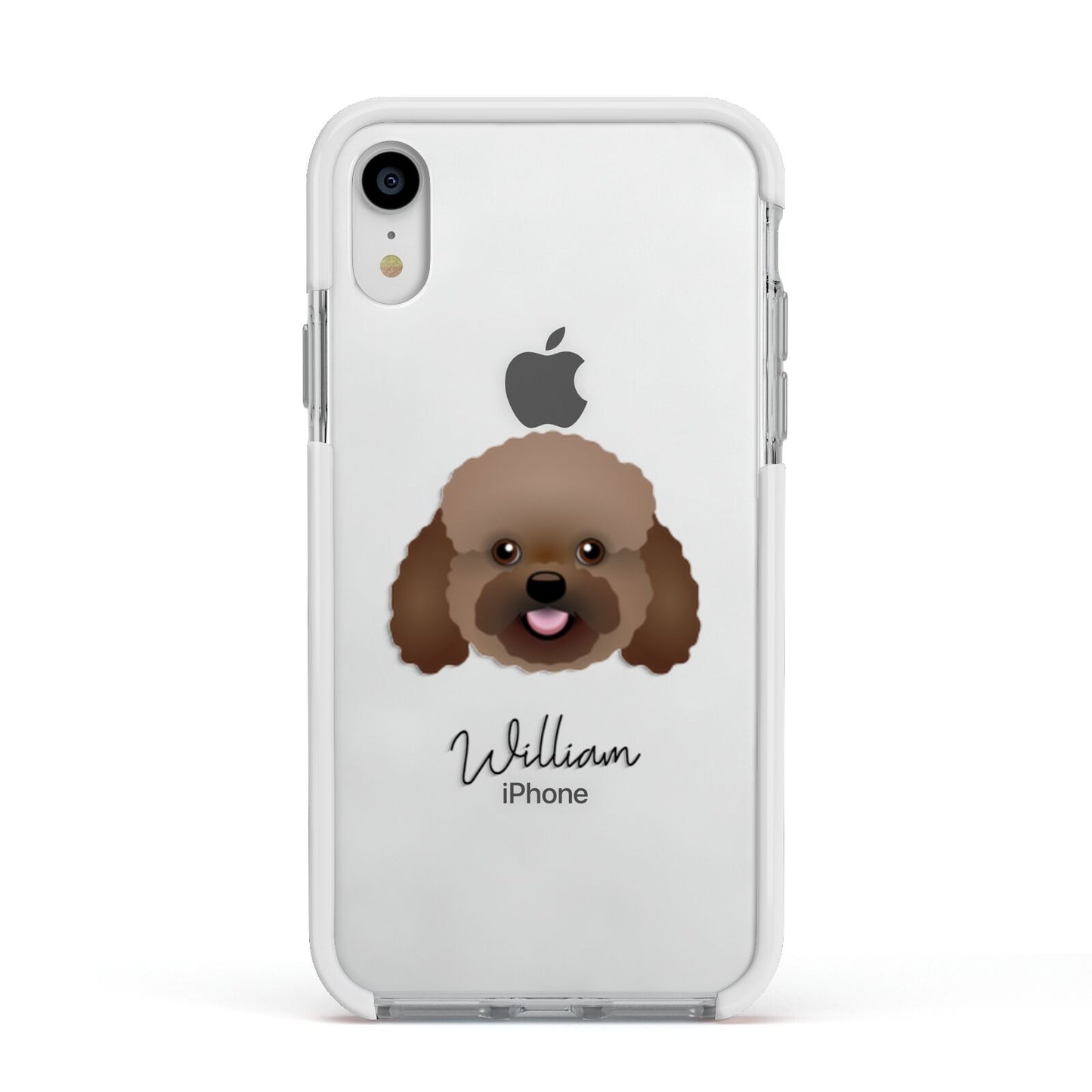 Bich poo Personalised Apple iPhone XR Impact Case White Edge on Silver Phone