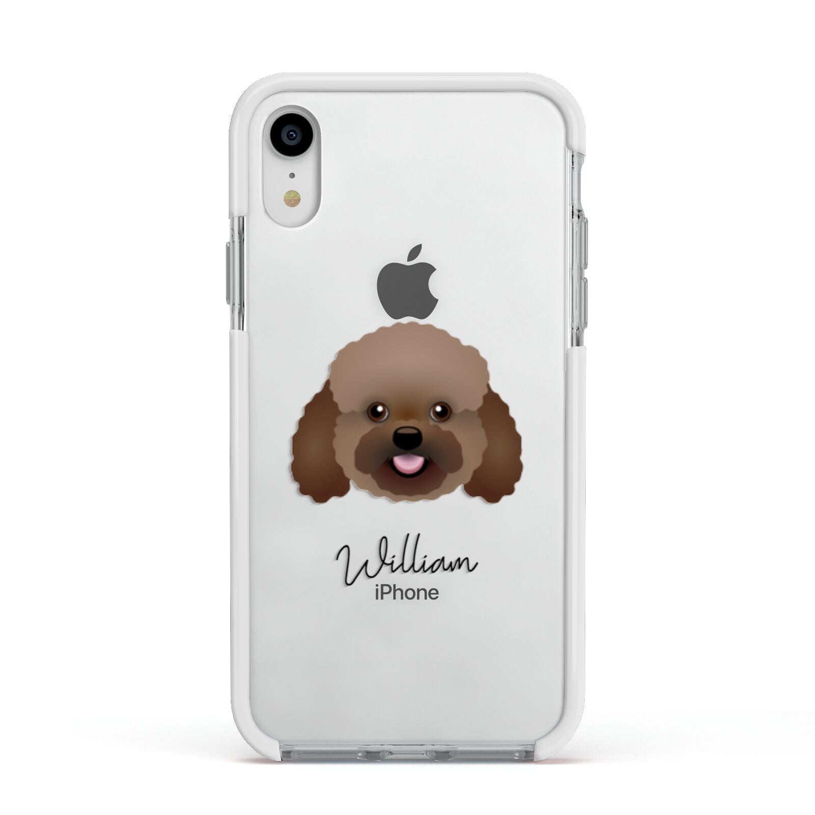 Bich poo Personalised Apple iPhone XR Impact Case White Edge on Silver Phone