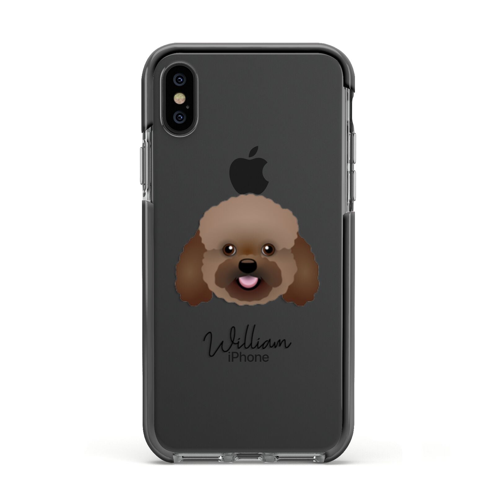 Bich poo Personalised Apple iPhone Xs Impact Case Black Edge on Black Phone