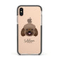 Bich poo Personalised Apple iPhone Xs Impact Case Black Edge on Gold Phone