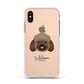 Bich poo Personalised Apple iPhone Xs Impact Case Pink Edge on Gold Phone