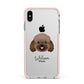 Bich poo Personalised Apple iPhone Xs Max Impact Case Pink Edge on Silver Phone