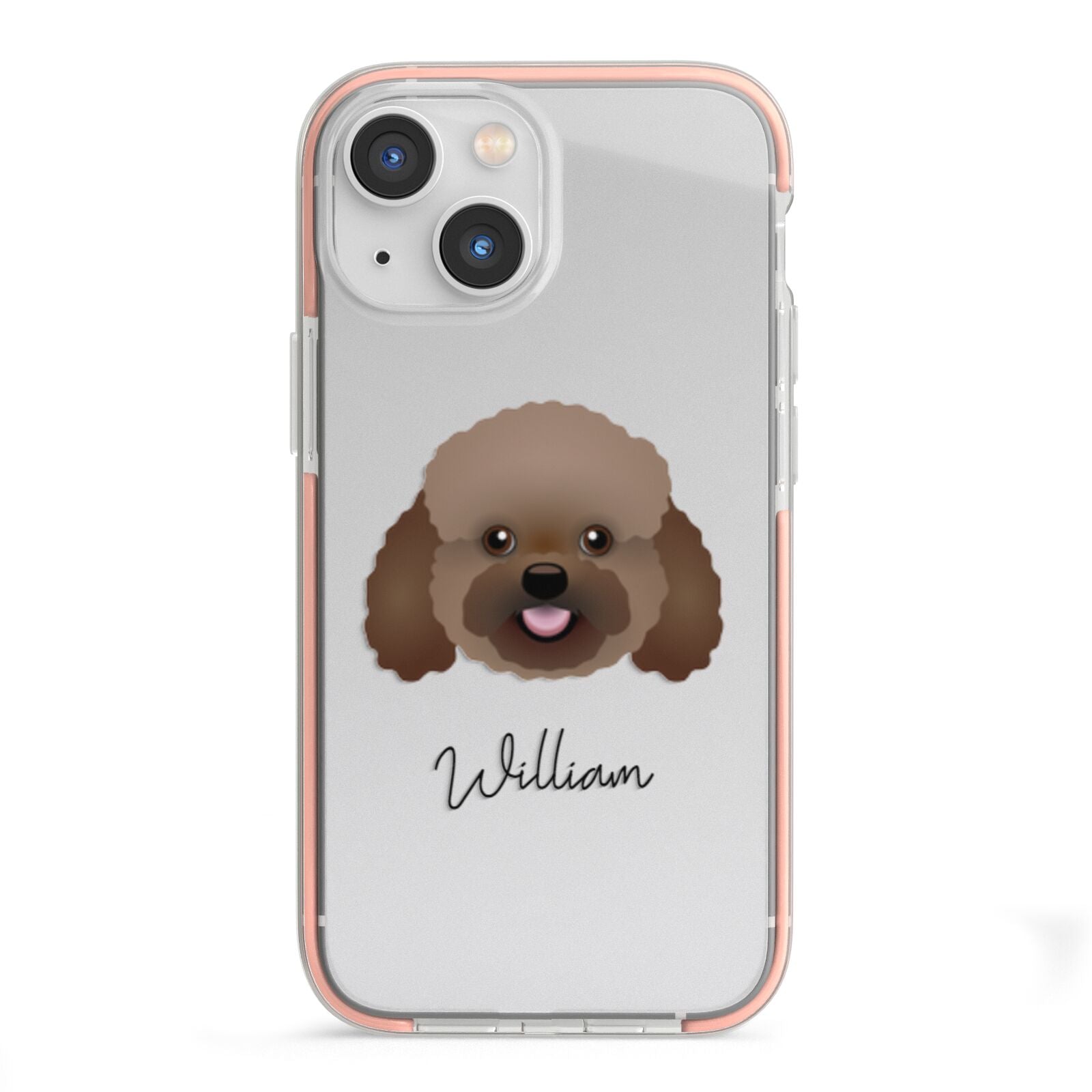 Bich poo Personalised iPhone 13 Mini TPU Impact Case with Pink Edges