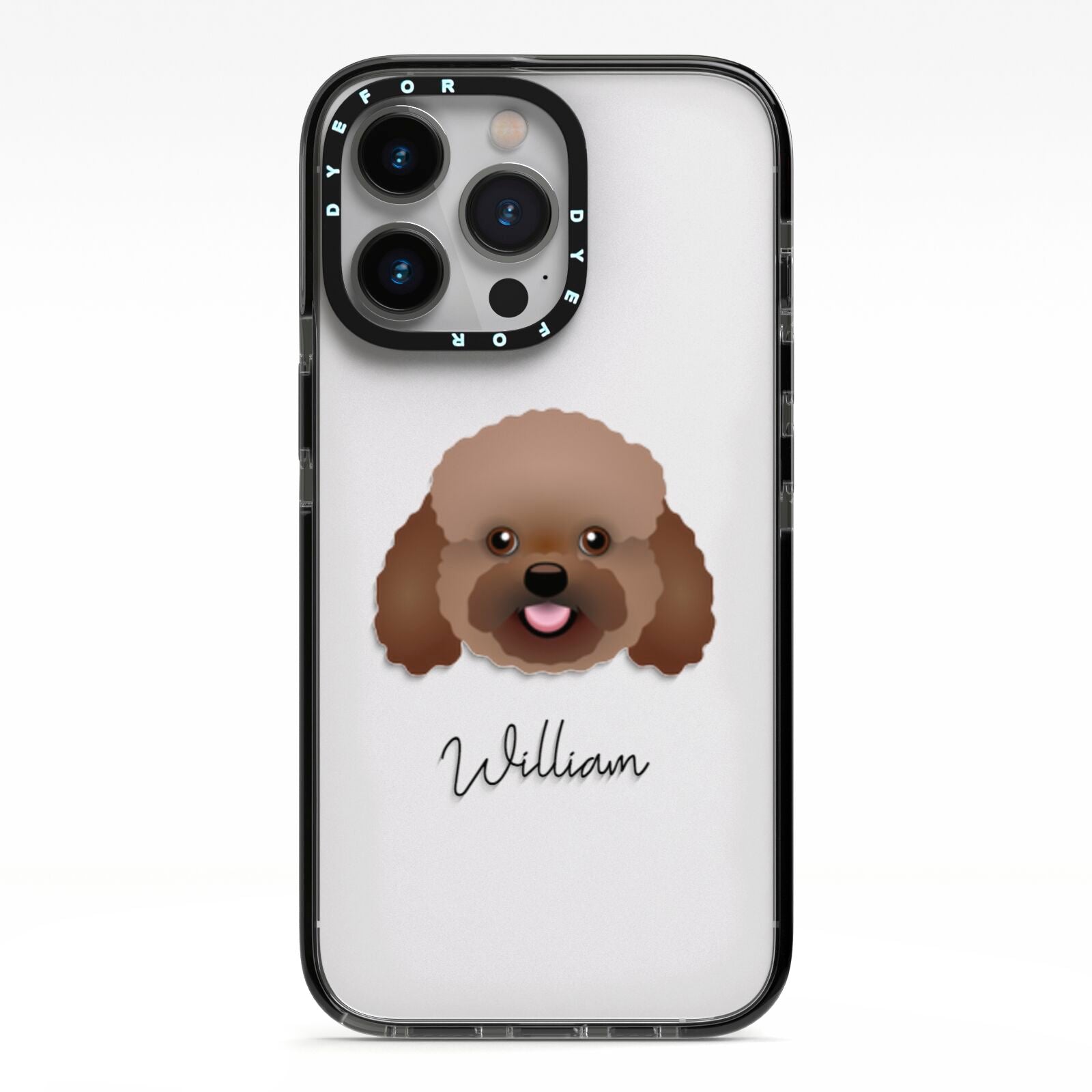 Bich poo Personalised iPhone 13 Pro Black Impact Case on Silver phone