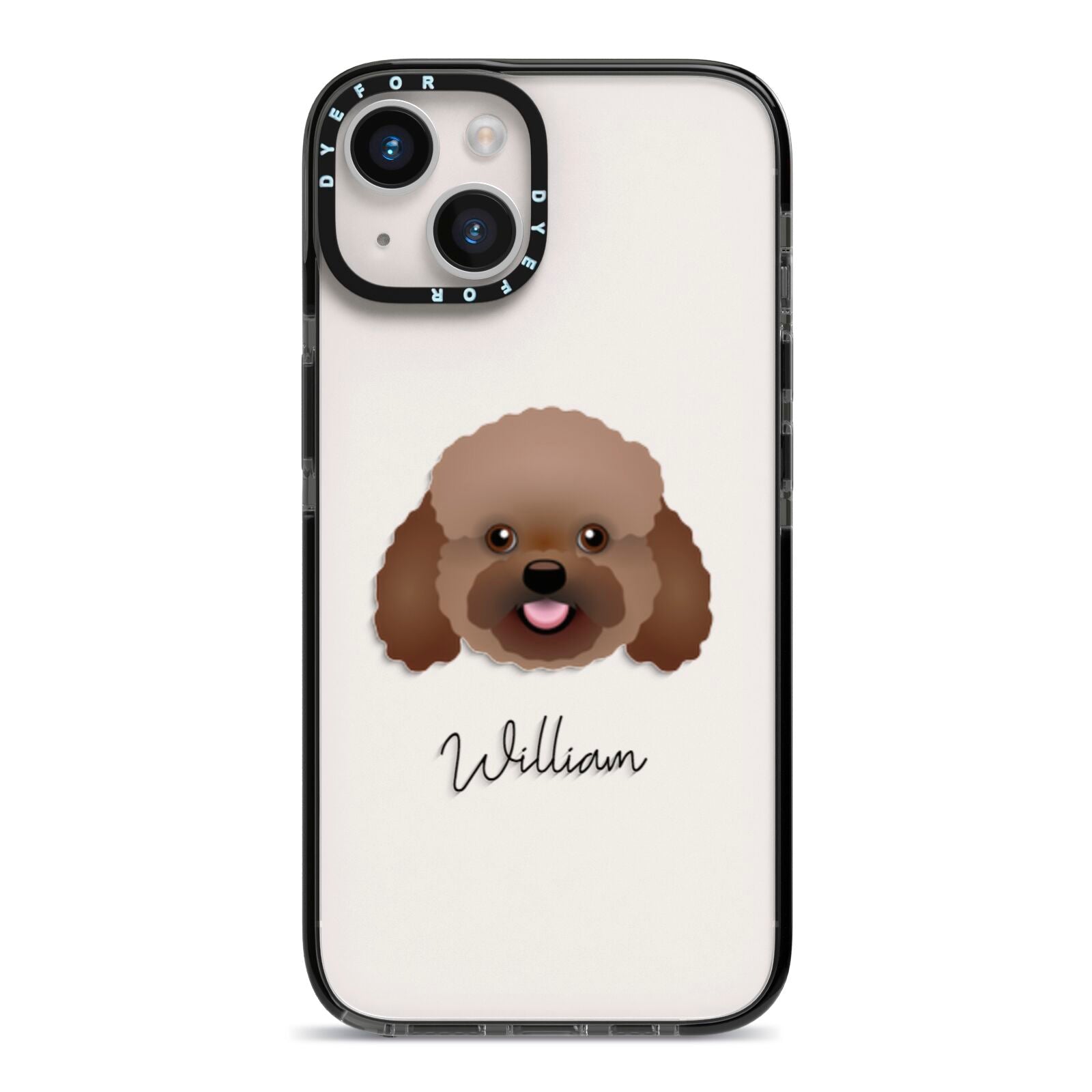 Bich poo Personalised iPhone 14 Black Impact Case on Silver phone