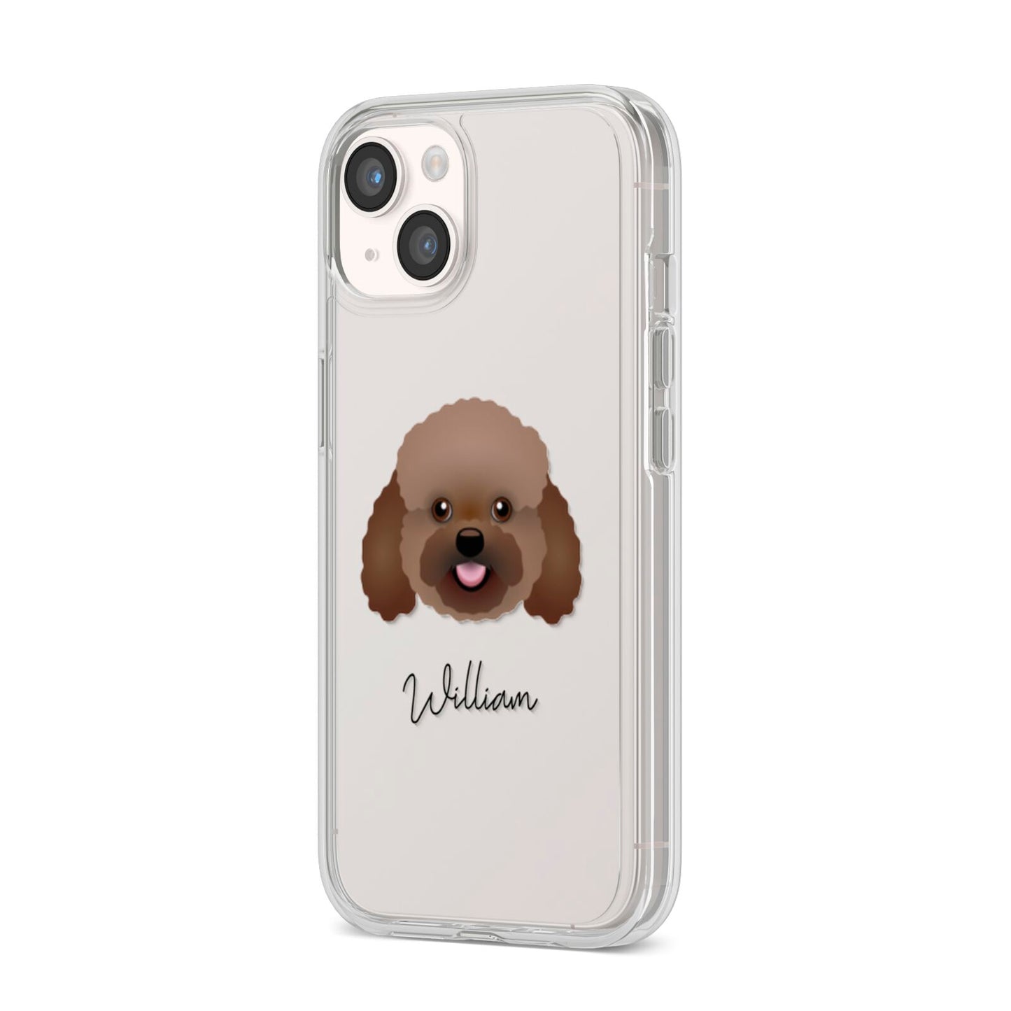 Bich poo Personalised iPhone 14 Clear Tough Case Starlight Angled Image