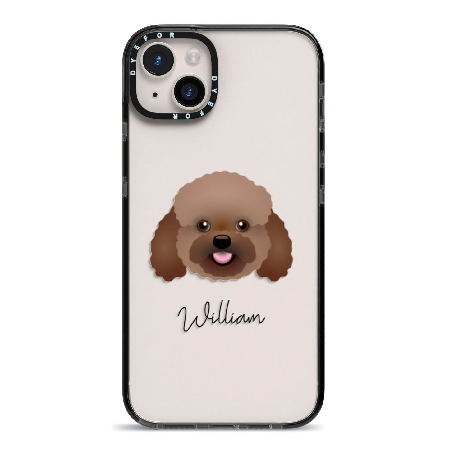 Bich poo Personalised iPhone 14 Plus Black Impact Case on Silver phone