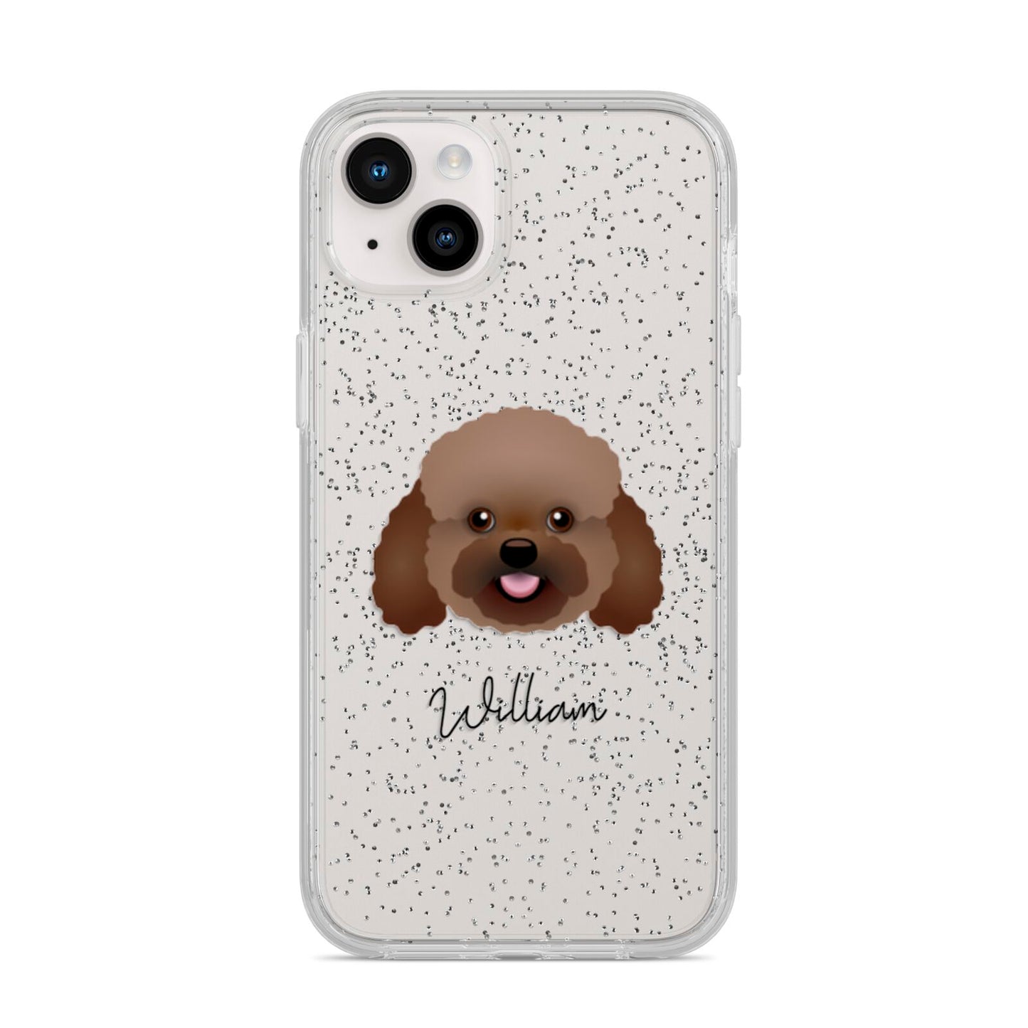 Bich poo Personalised iPhone 14 Plus Glitter Tough Case Starlight