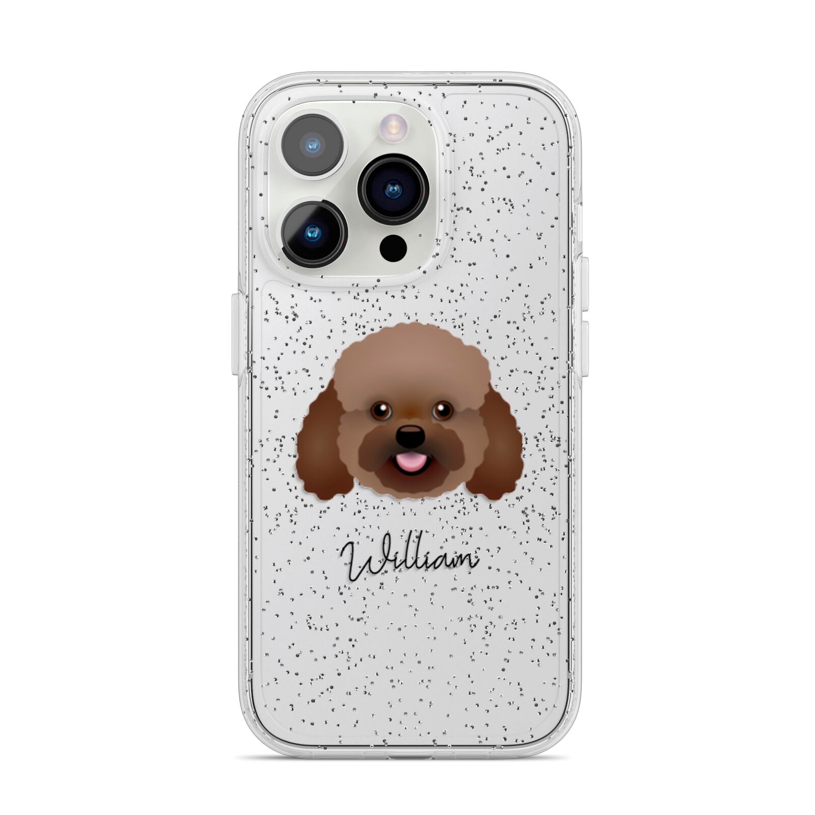 Bich poo Personalised iPhone 14 Pro Glitter Tough Case Silver