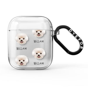 Bichon Frise Icon with Name AirPods Case