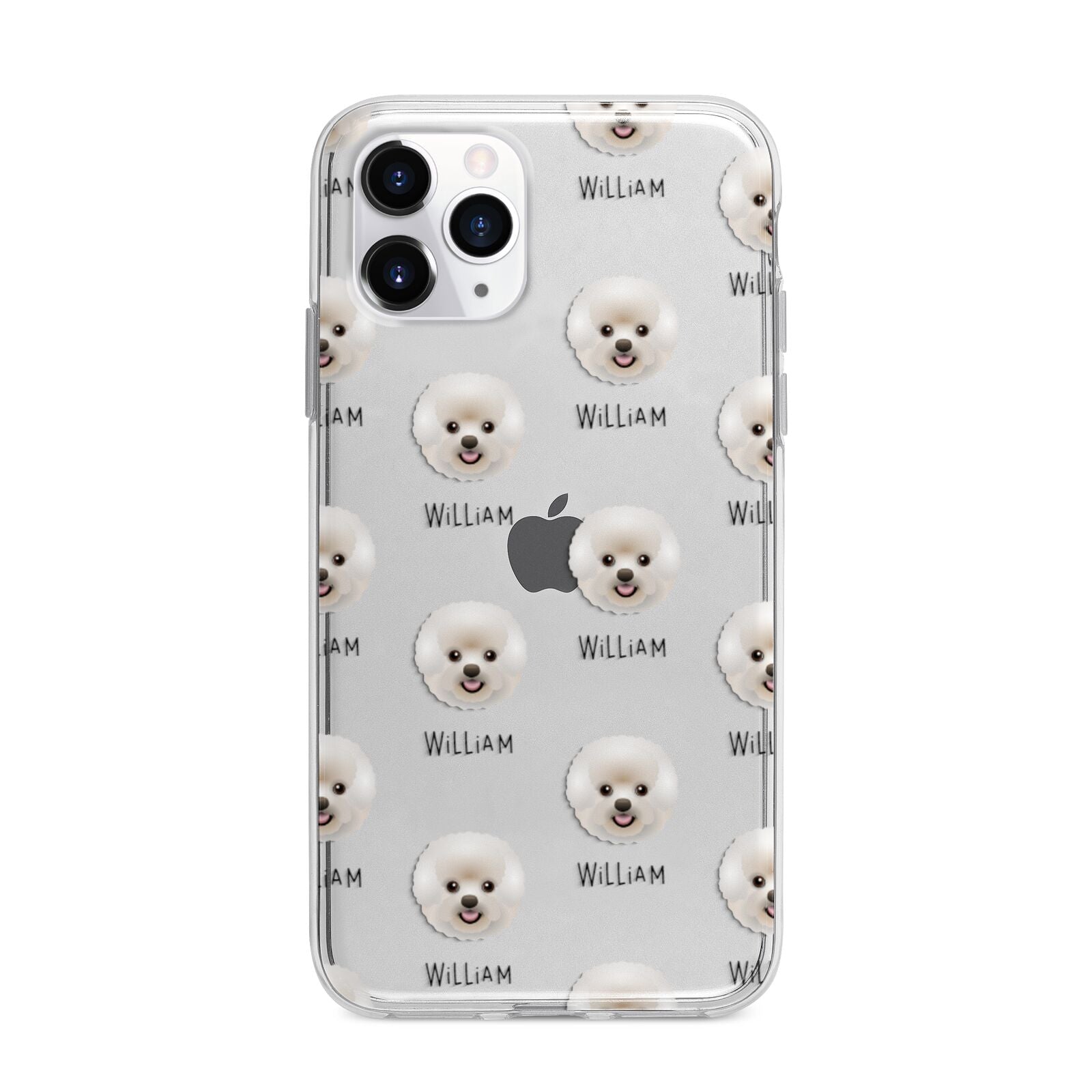 Bichon Frise Icon with Name Apple iPhone 11 Pro in Silver with Bumper Case