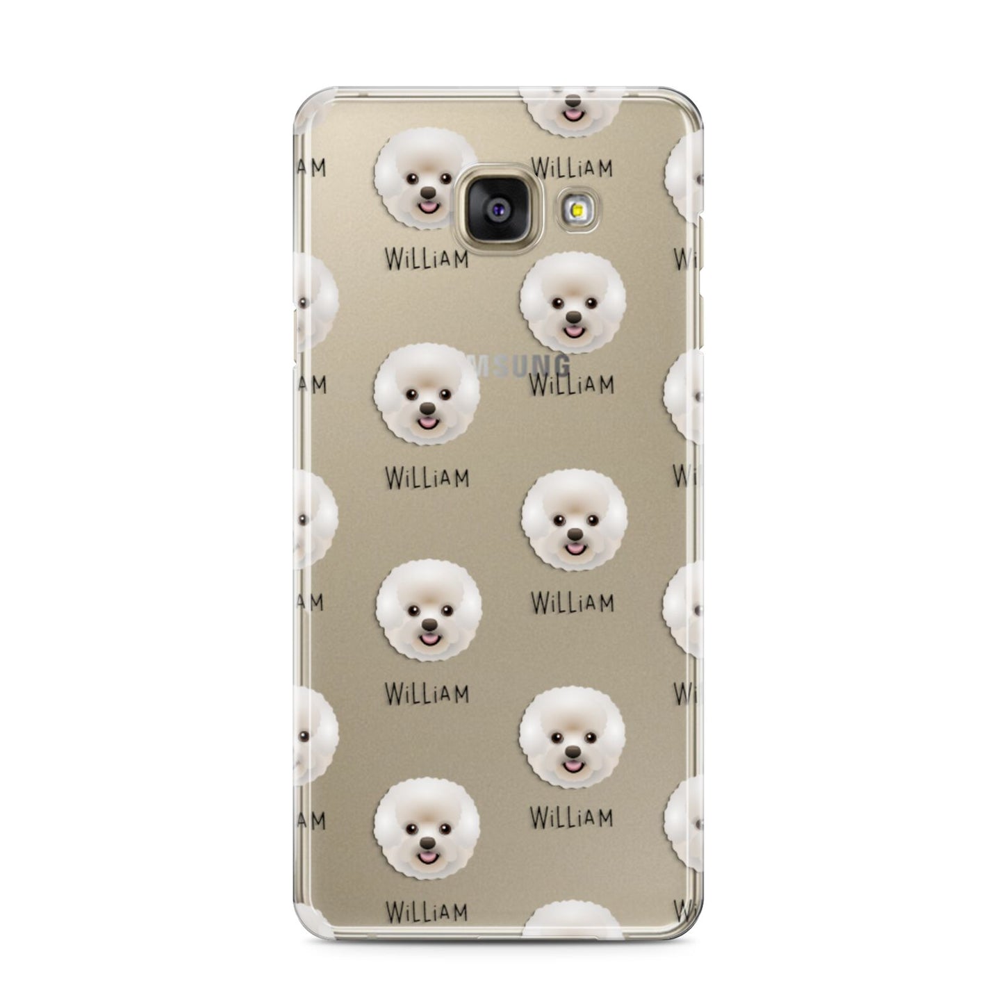 Bichon Frise Icon with Name Samsung Galaxy A3 2016 Case on gold phone