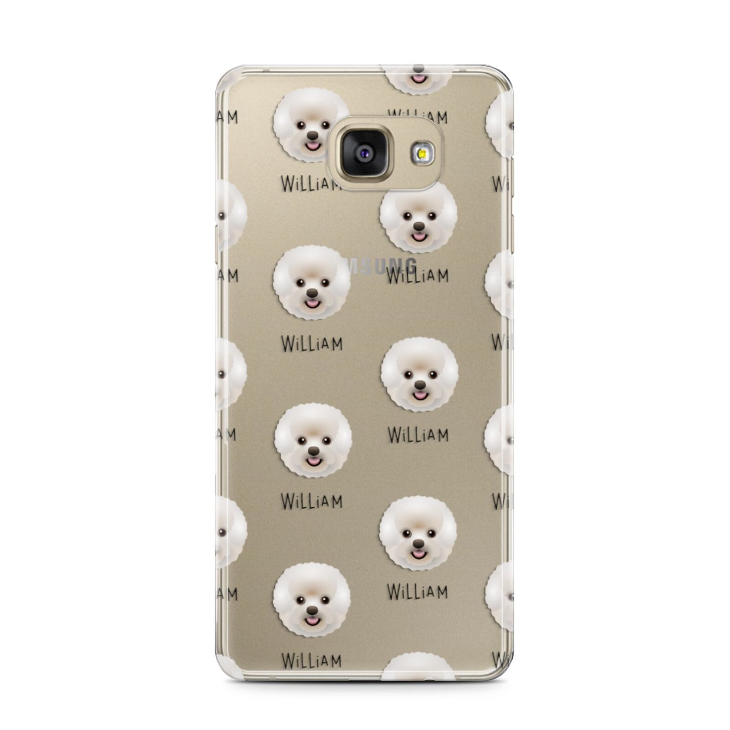 Bichon Frise Icon with Name Samsung Galaxy A7 2016 Case on gold phone