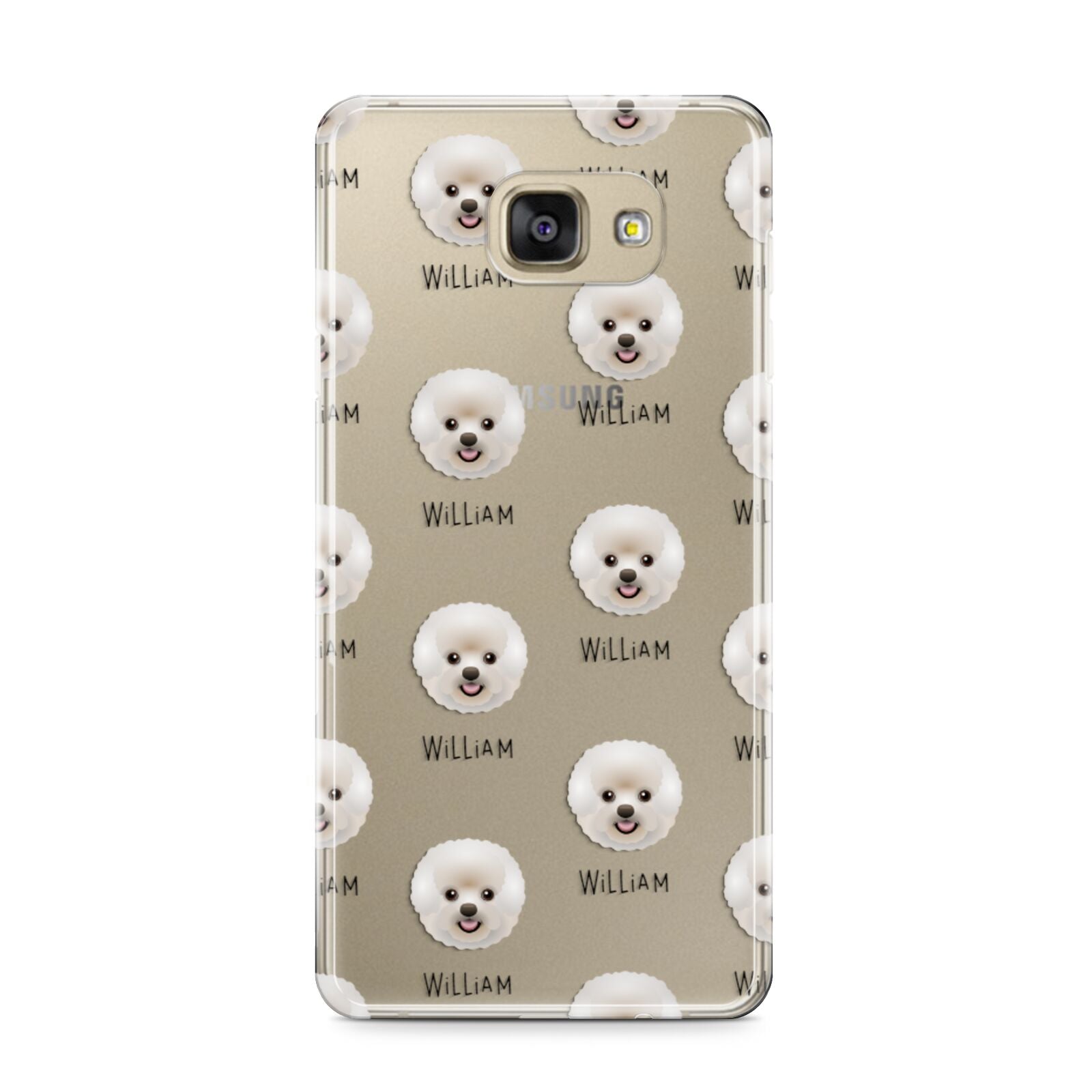 Bichon Frise Icon with Name Samsung Galaxy A9 2016 Case on gold phone