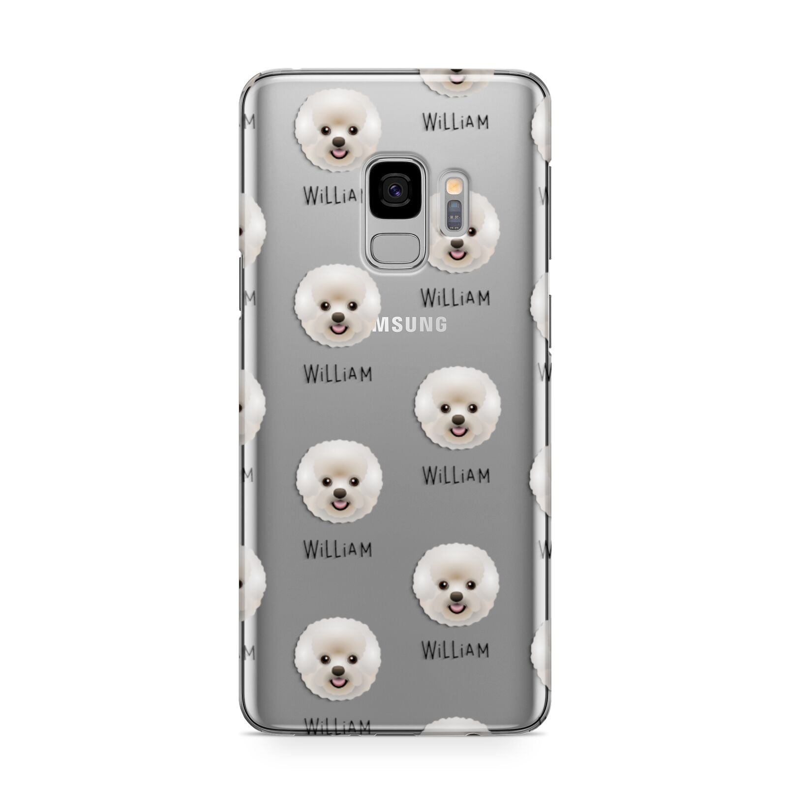 Bichon Frise Icon with Name Samsung Galaxy S9 Case