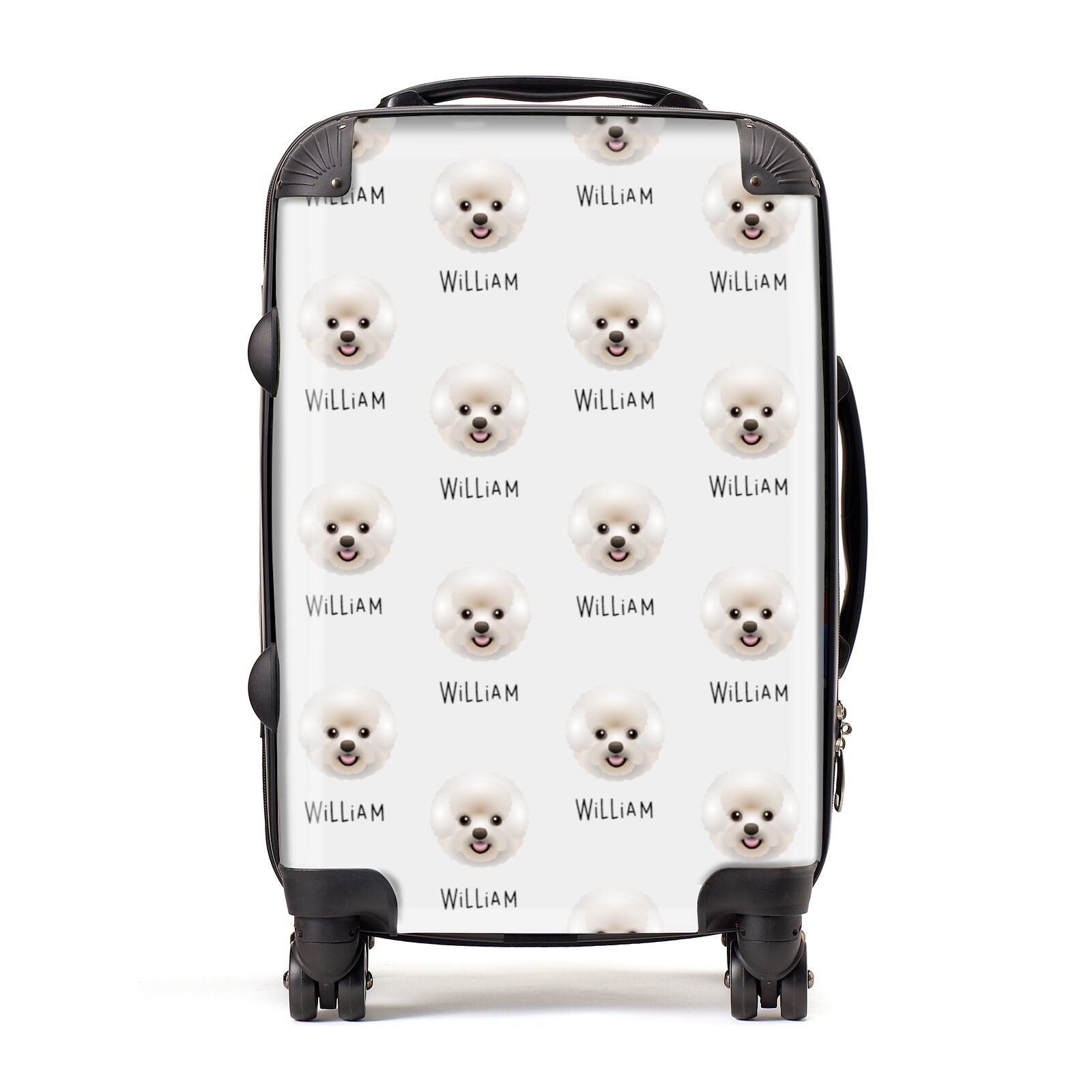 Bichon Frise Icon with Name Suitcase