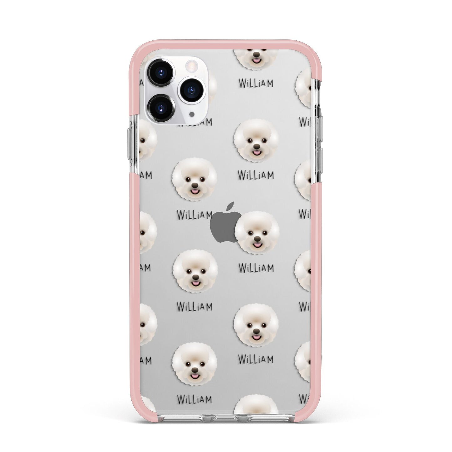 Bichon Frise Icon with Name iPhone 11 Pro Max Impact Pink Edge Case