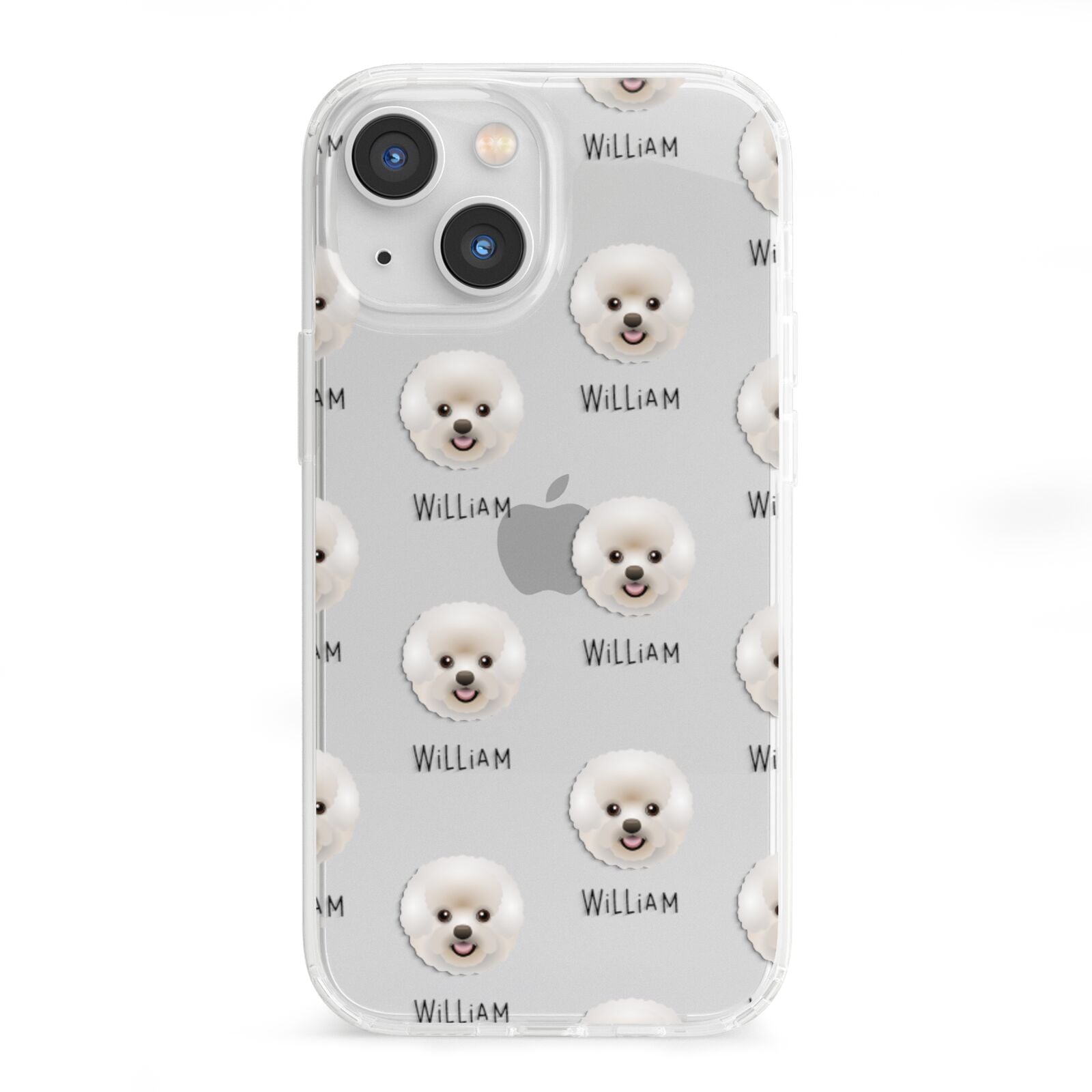 Bichon Frise Icon with Name iPhone 13 Mini Clear Bumper Case