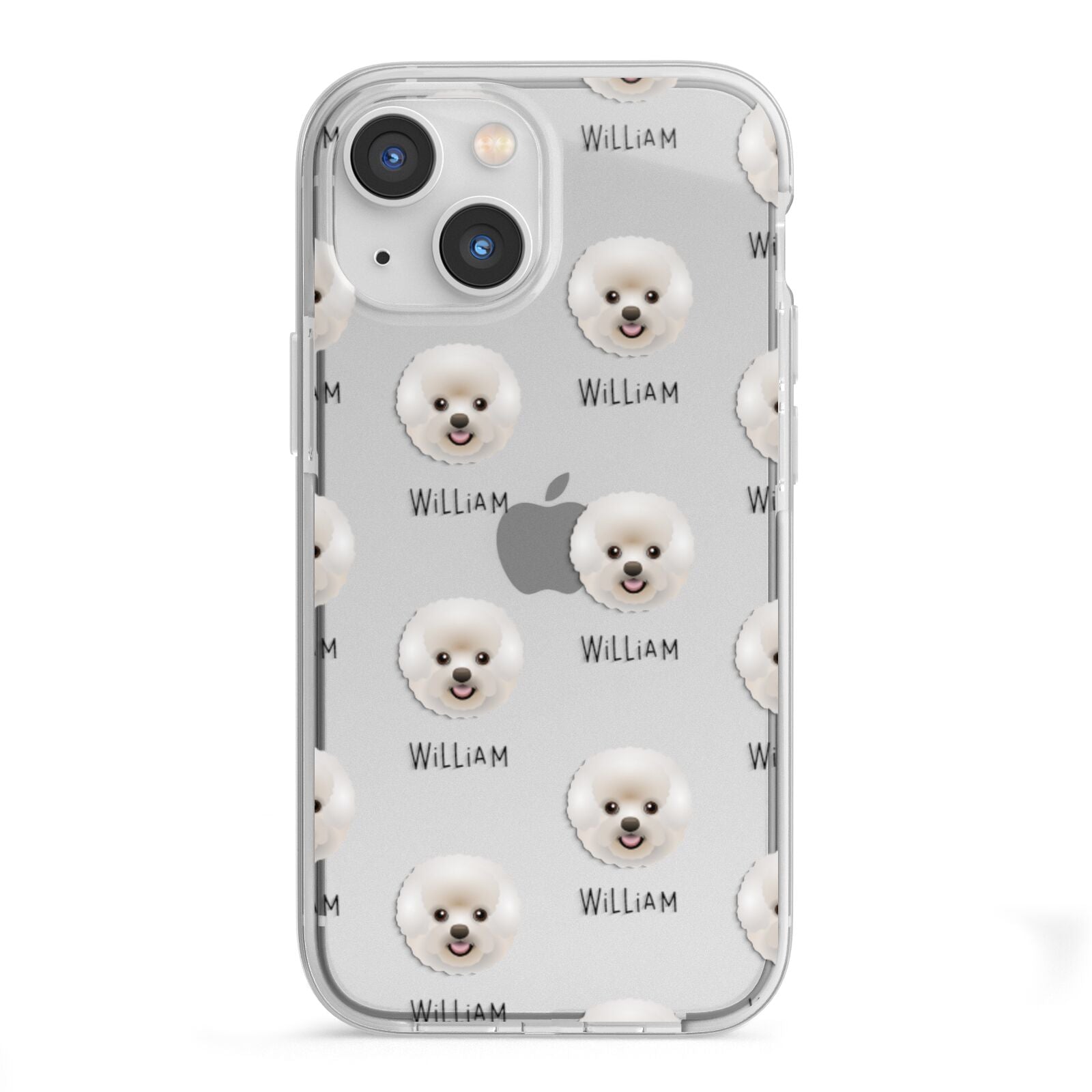 Bichon Frise Icon with Name iPhone 13 Mini TPU Impact Case with White Edges