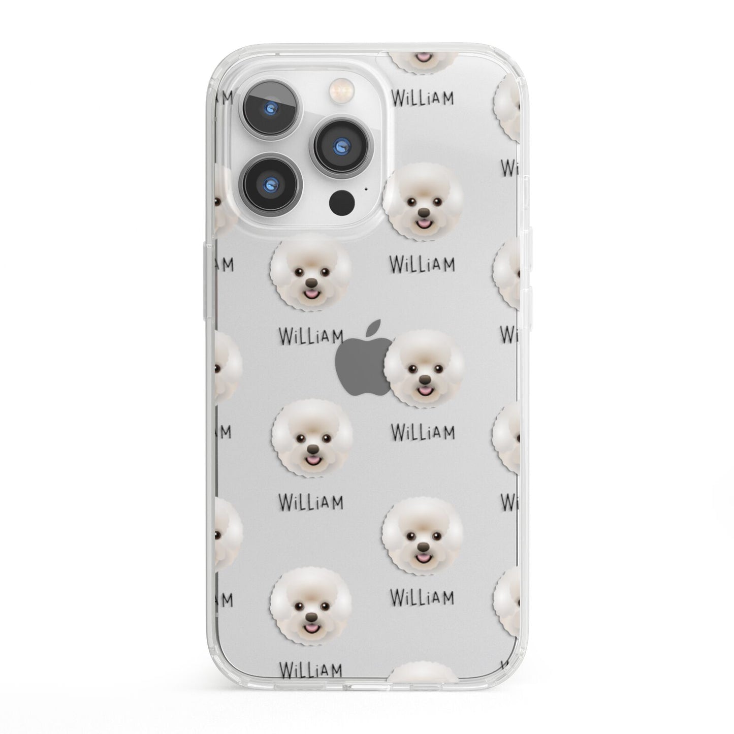 Bichon Frise Icon with Name iPhone 13 Pro Clear Bumper Case