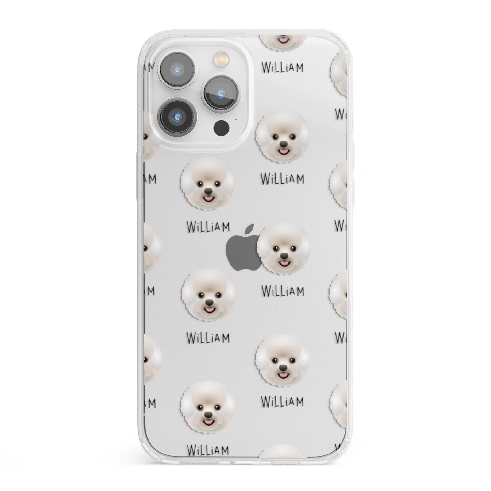 Bichon Frise Icon with Name iPhone 13 Pro Max Clear Bumper Case